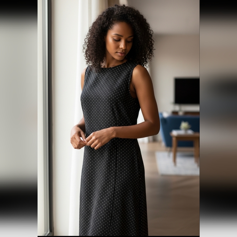 💍NWOT Ronni Nicole Black and White Maxi Polka Dot Dress